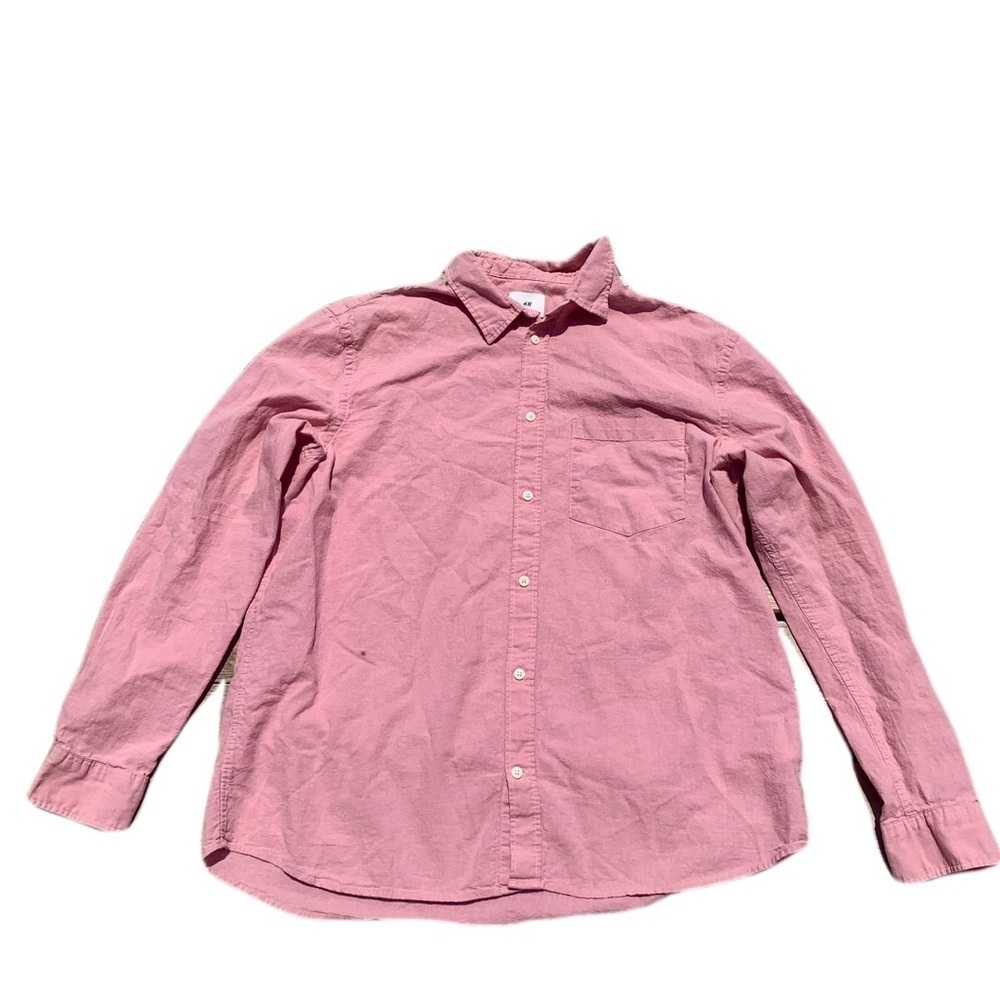 💜 H&M Men’s Pink Button-Up Shirt - XL Regular Fit